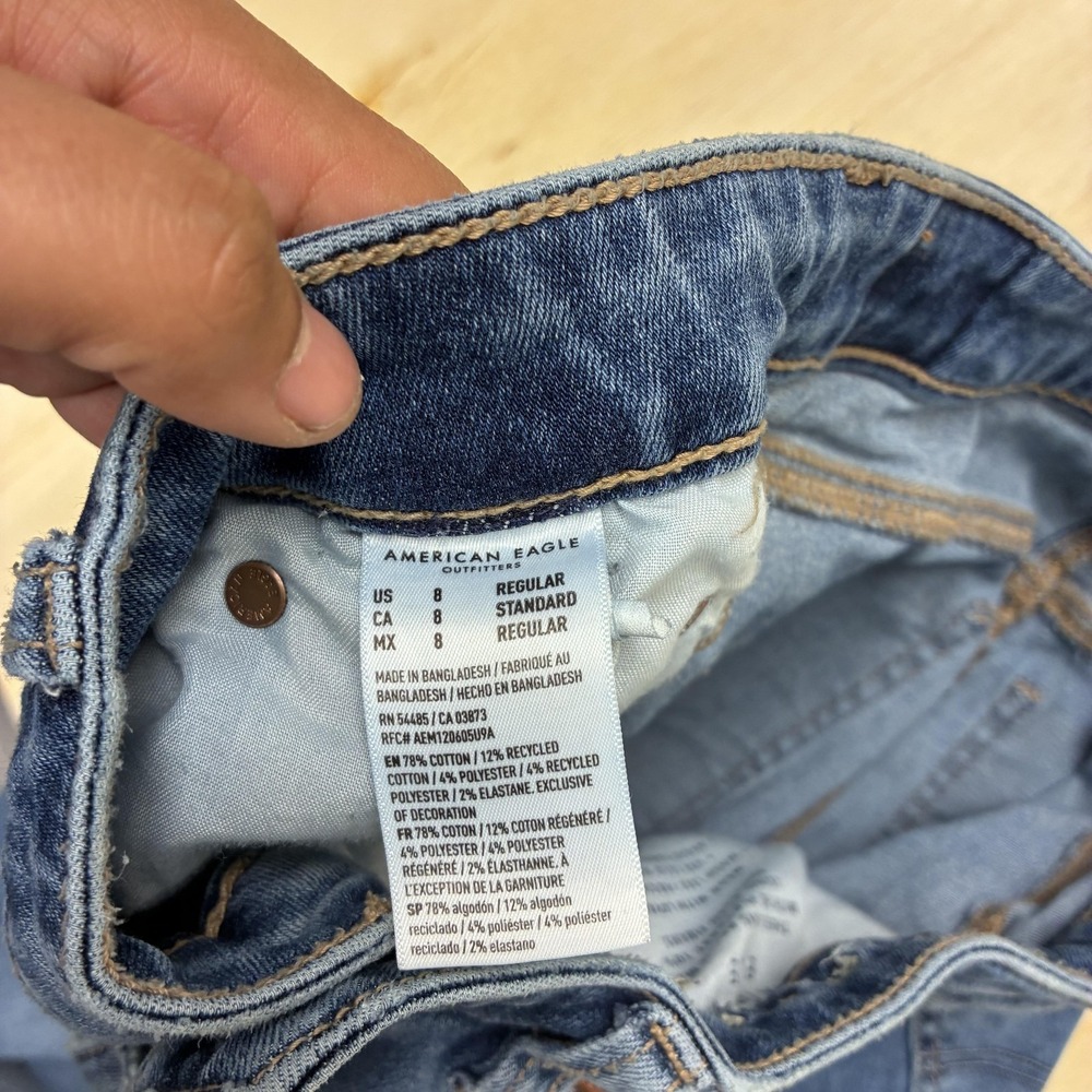 American Eagle Outfitters Next Level Stretch Flare Jeans Womens 8 Distressed - Picture 3 of 11